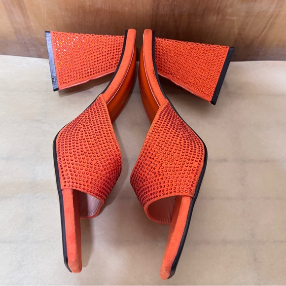 Orange Rhinestone Mules - Picture 4 of 6
